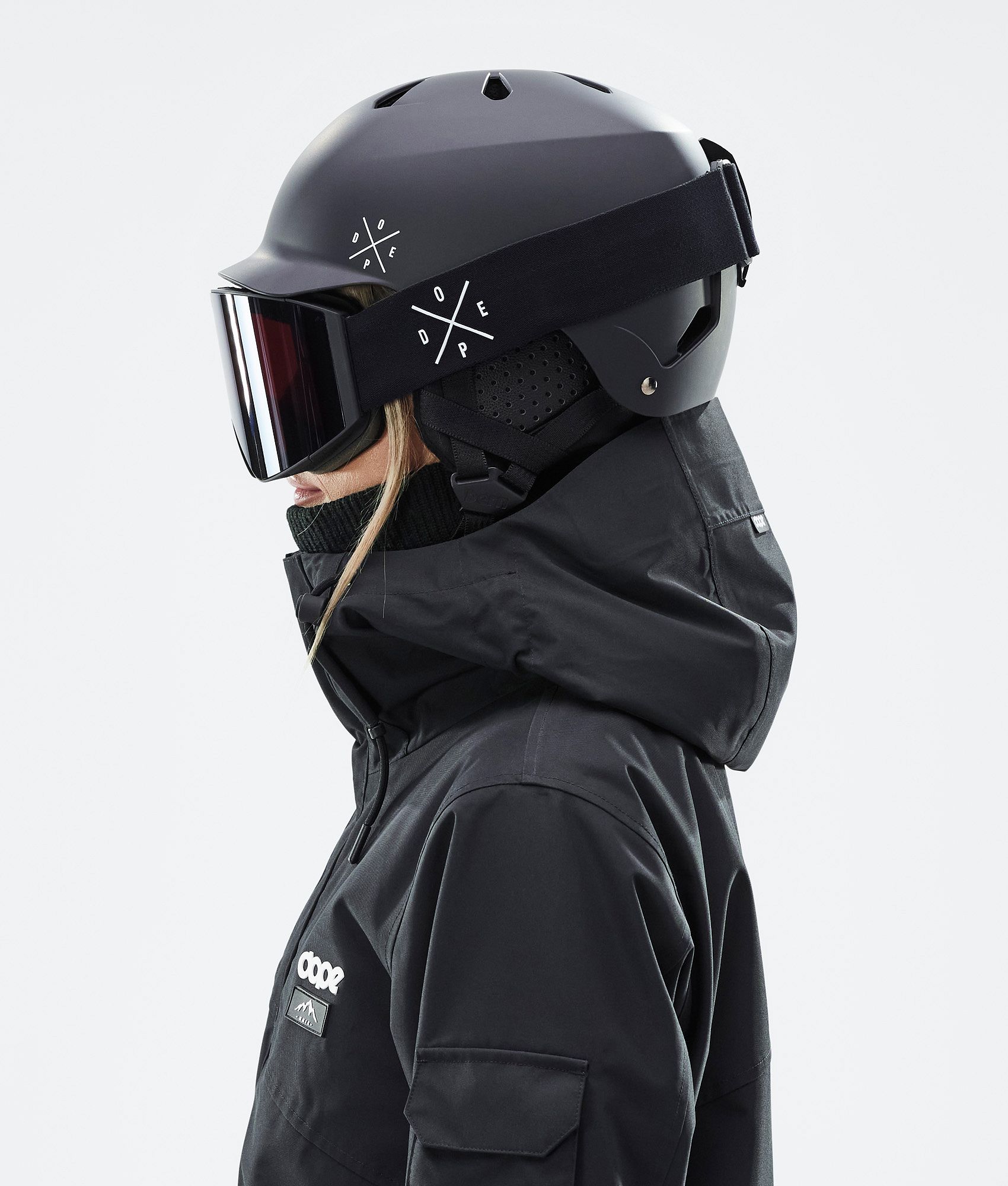Dope Watts Classic スキーヘルメット X-Up Matte Black - ブラック 