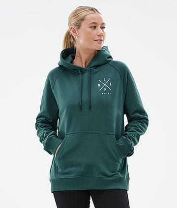 Common W Hoodie Women 2X-Up Bottle Green