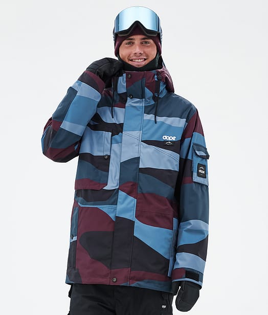 Adept Ski Jacket Men Shards Burgundy Blue