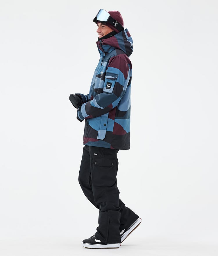 Adept Snowboard Jacket Men Shards Burgundy Blue, Image 3 of 9