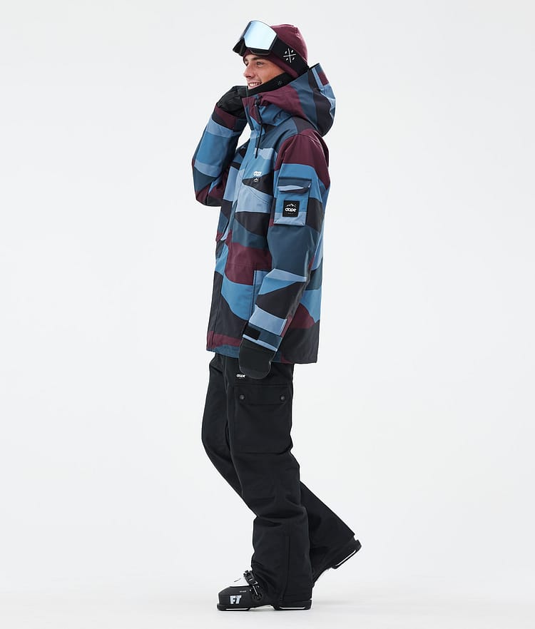 Adept Veste de Ski Homme Shards Burgundy Blue, Image 3 sur 9