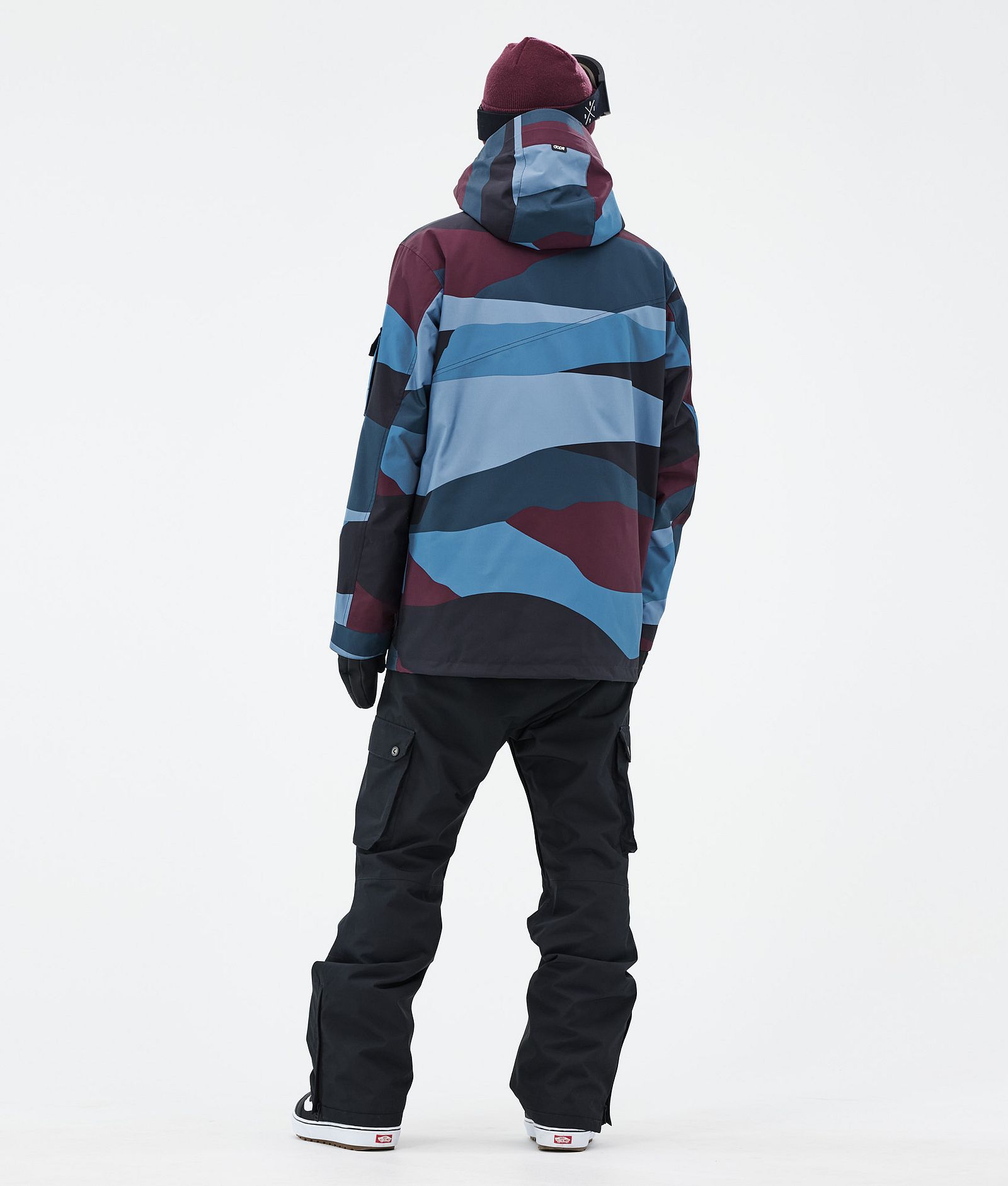 Adept Snowboard Jacket Men Shards Burgundy Blue, Image 4 of 9