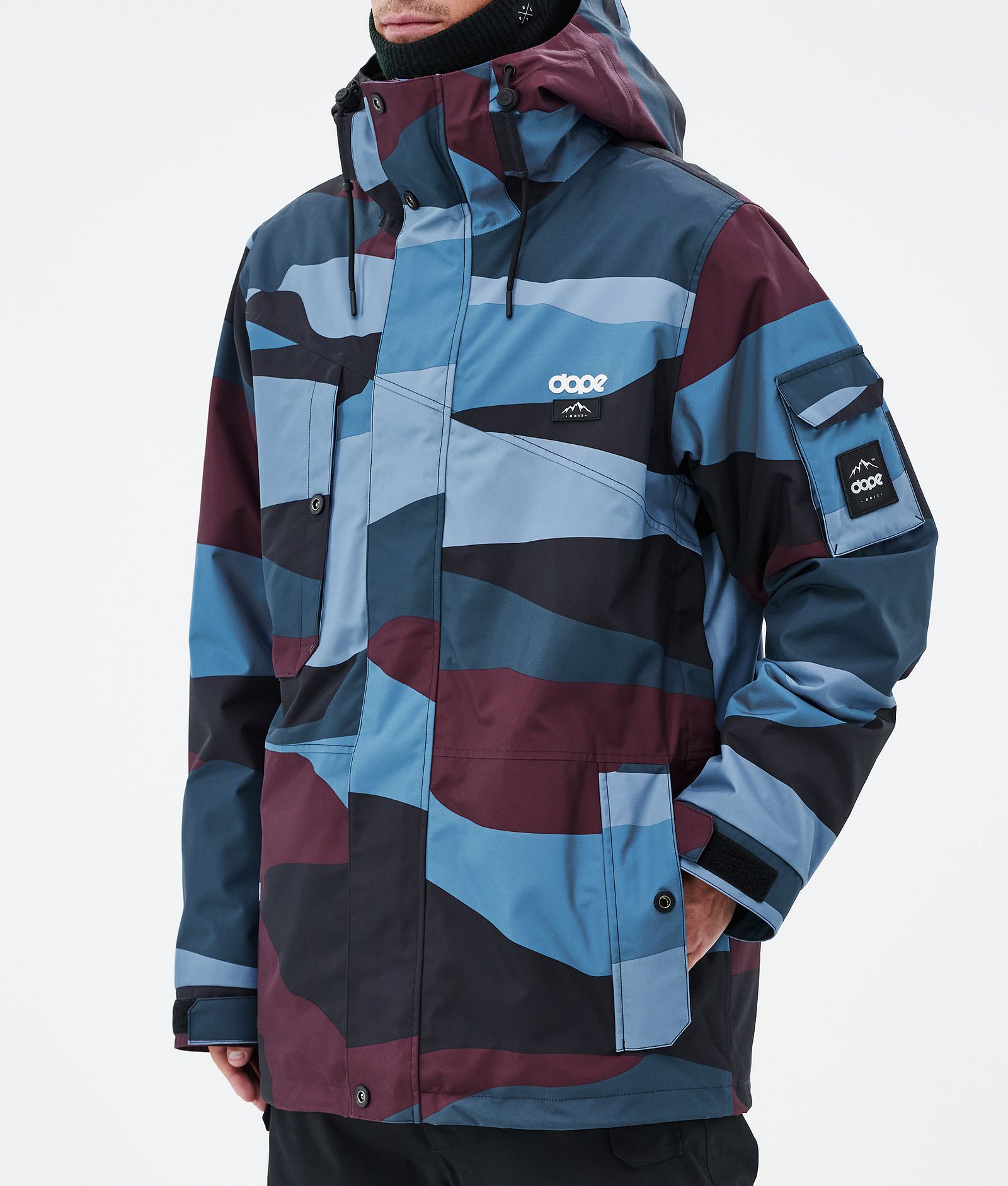 Adept Snowboard Jacket Men Shards Burgundy Blue, Image 7 of 9