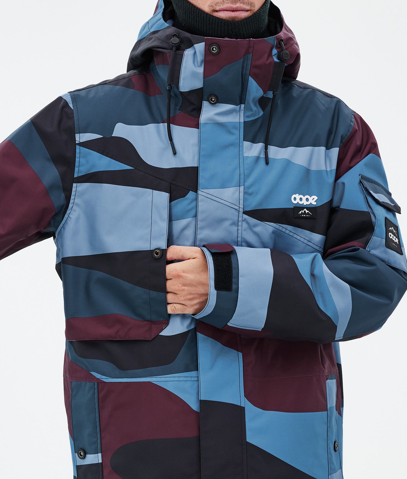 Adept Ski Jacket Men Shards Burgundy Blue, Image 8 of 9