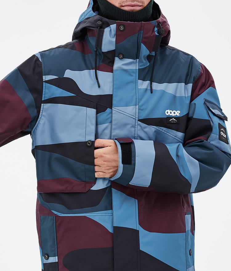 Adept Kurtka Snowboardowa Mężczyźni Shards Burgundy Blue, Zdjęcie 8 z 9