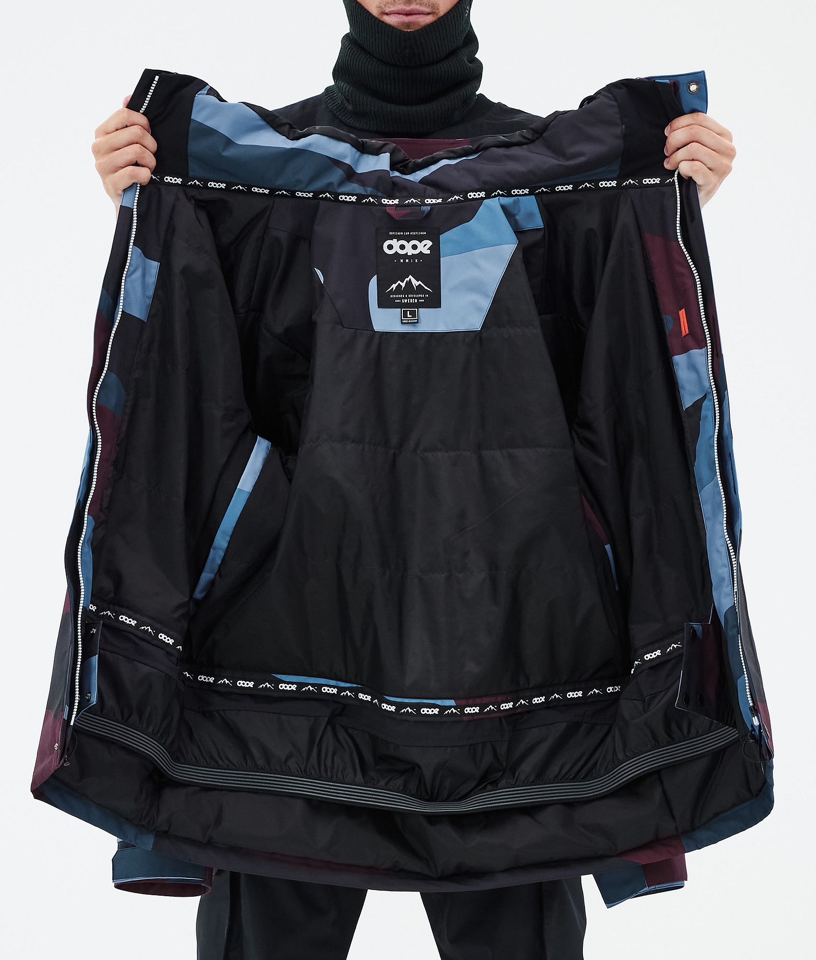 Adept Snowboard Jacket Men Shards Burgundy Blue, Image 9 of 9