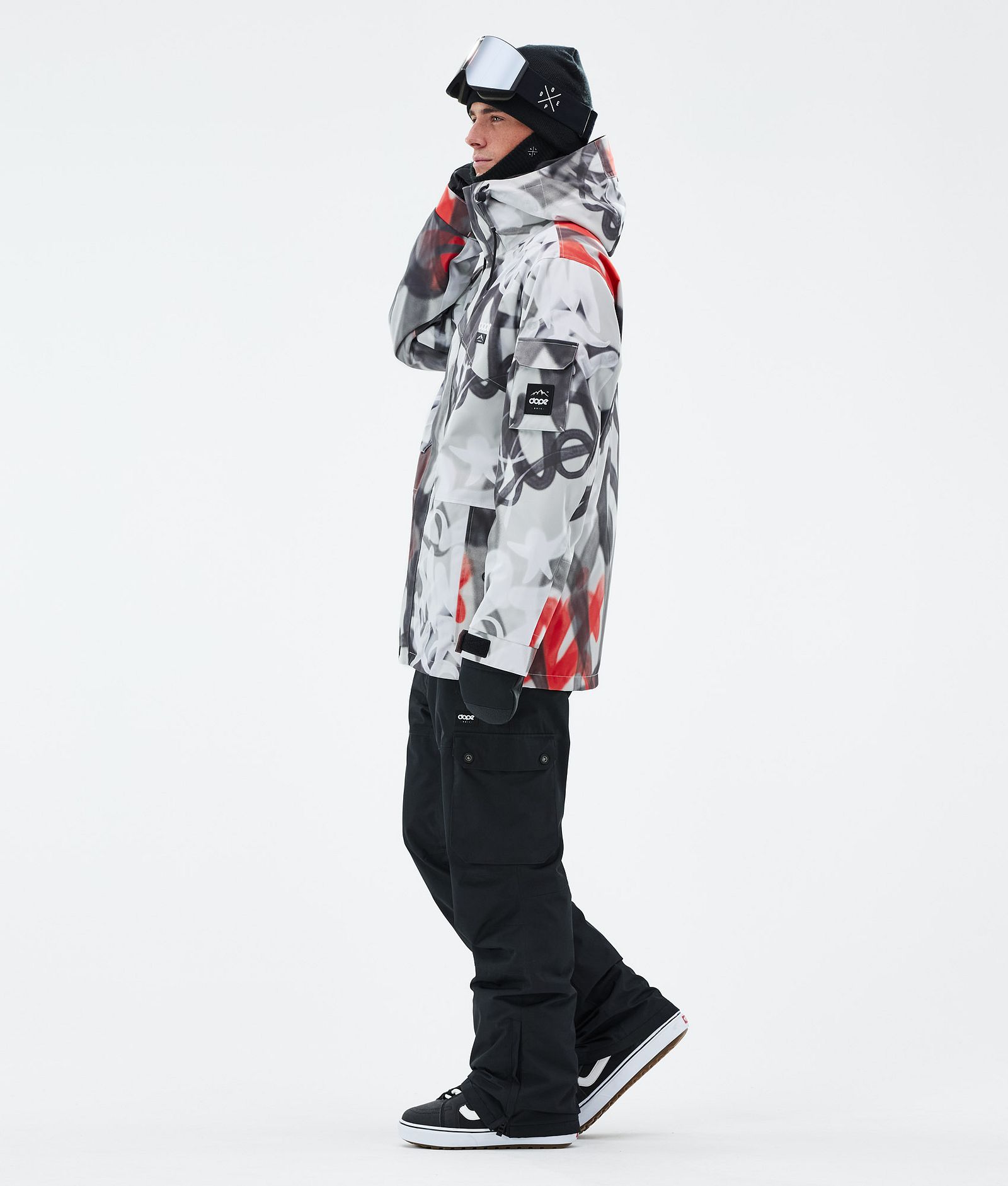 Adept Bunda na Snowboard Pánské Spray Black Red, Obrázek 3 z 9