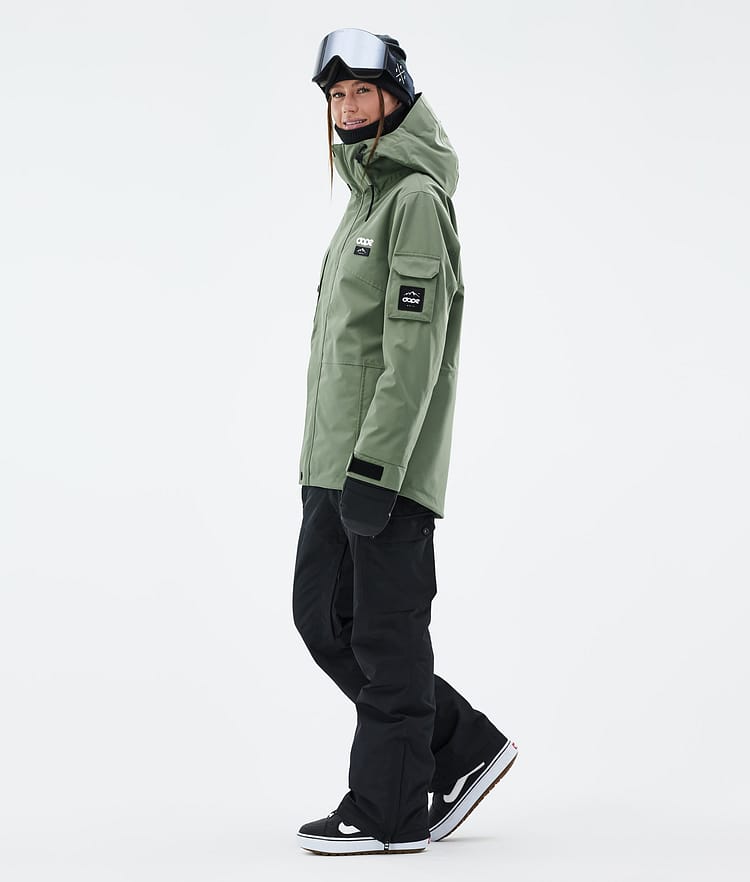 Adept W Snowboardjakke Dame Moss Green Renewed, Billede 3 af 9