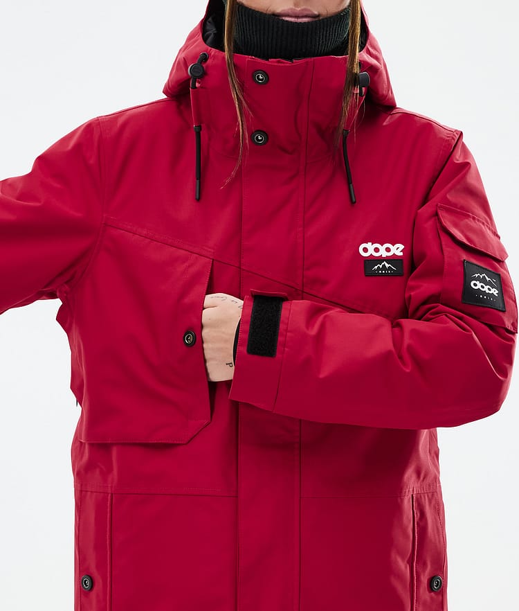 Adept W Snowboardjakke Dame Deep Red Renewed, Bilde 8 av 9