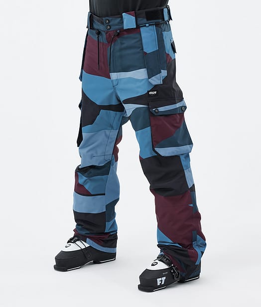 Iconic Ski Pants Men Shards Burgundy Blue