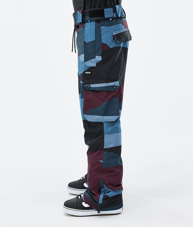 Iconic Snowboard Pants Men Shards Burgundy Blue, Image 3 of 7