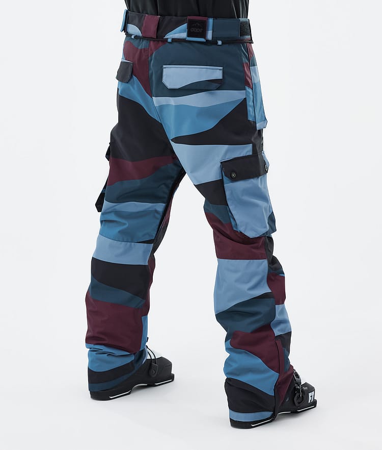 Iconic Ski Pants Men Shards Burgundy Blue, Image 4 of 7