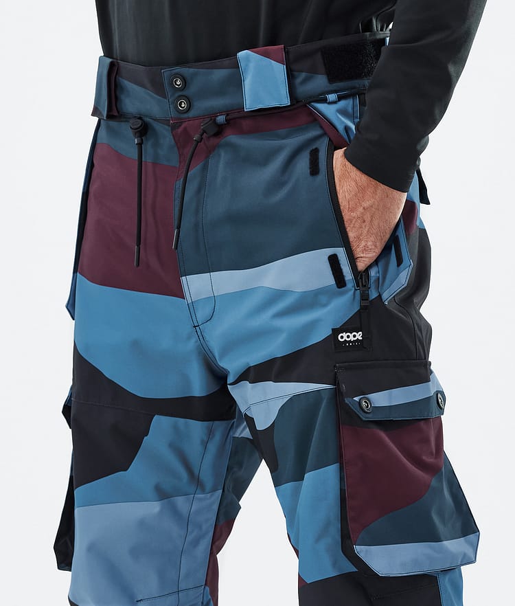 Iconic Snowboard Pants Men Shards Burgundy Blue, Image 5 of 7