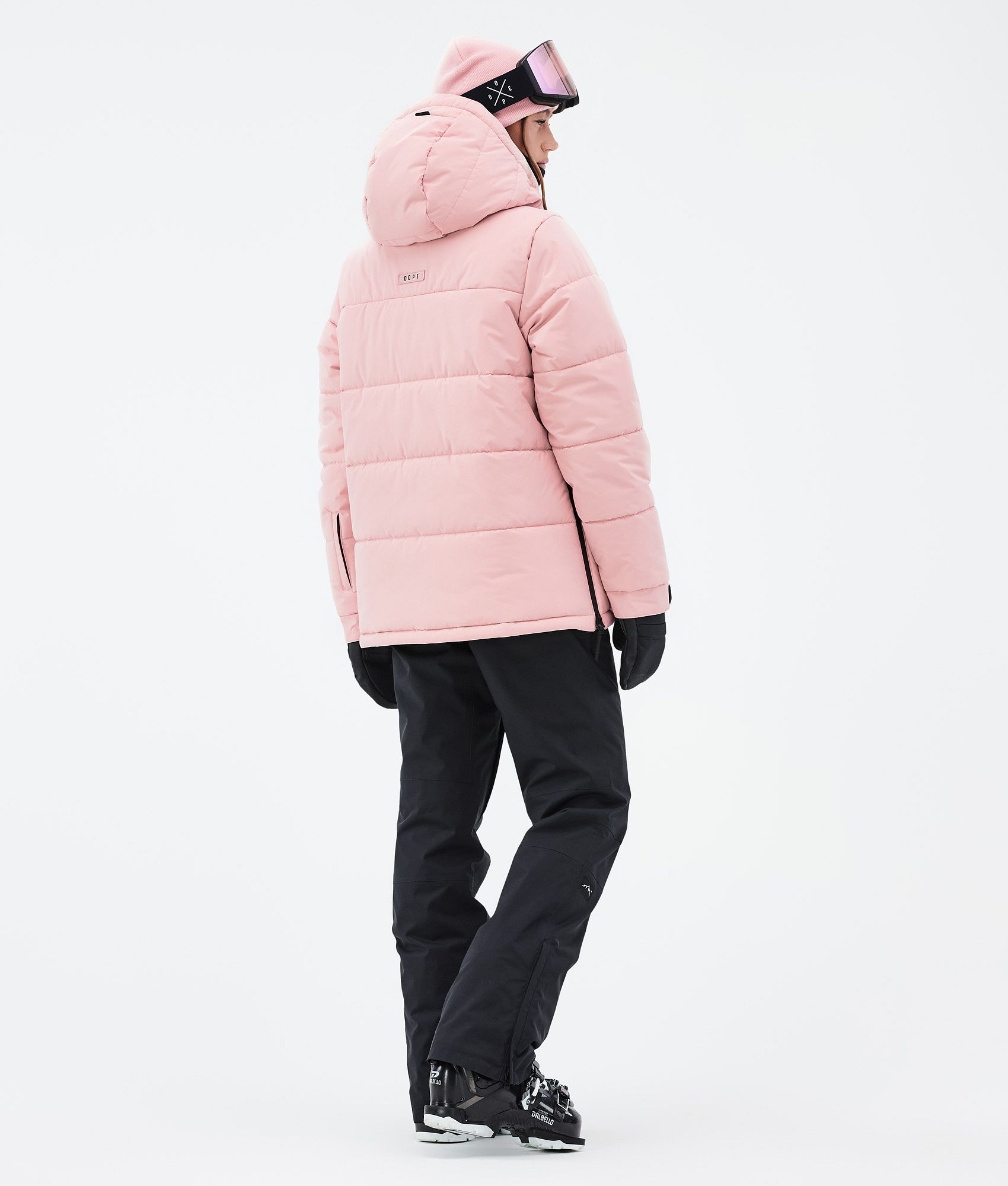 Pale pink puffer upcharged jacket