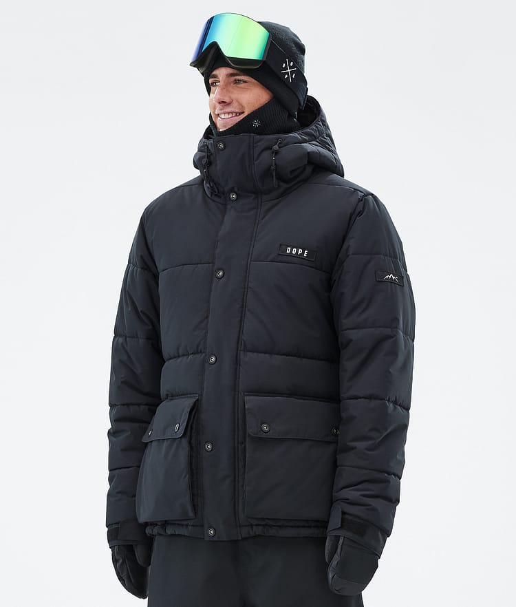 Puffer Full Zip Kurtka Snowboardowa Mężczyźni Black, Zdjęcie 1 z 9