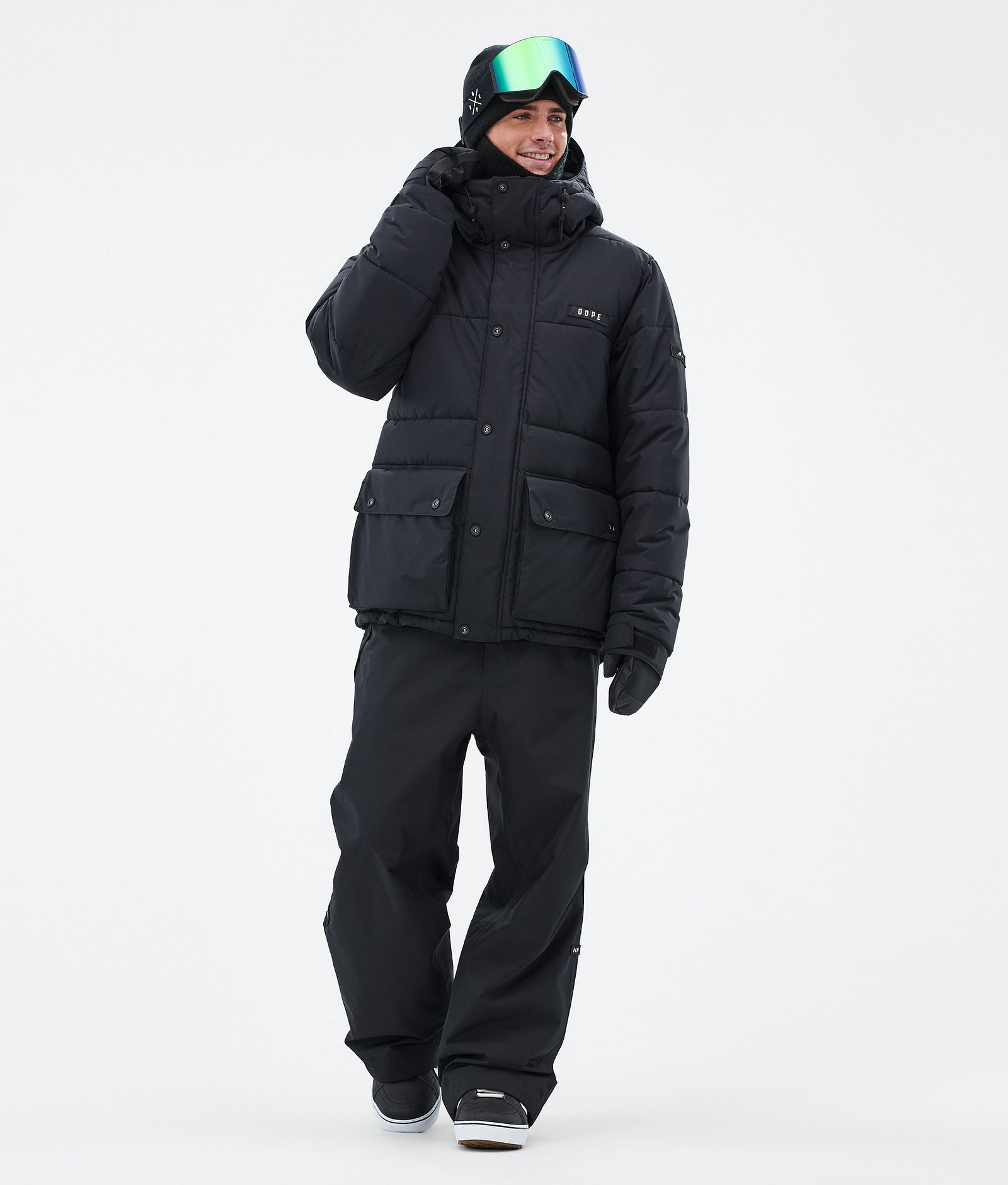 Puffer Full Zip Kurtka Snowboardowa Mężczyźni Black, Zdjęcie 2 z 9