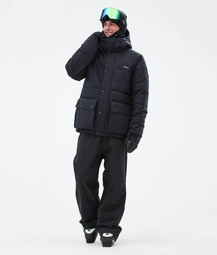 Puffer Full Zip Veste de Ski Homme Black, Image 2 sur 9