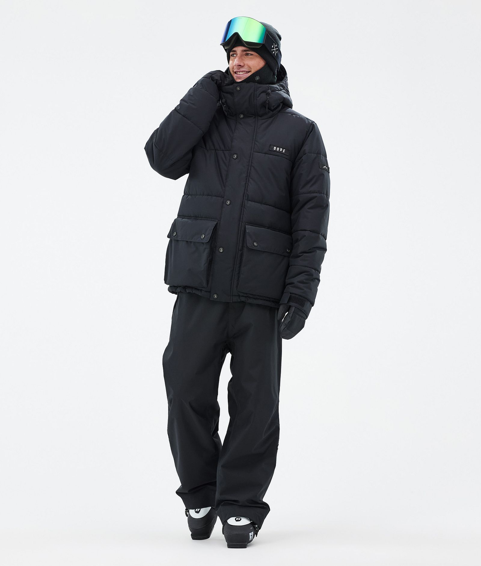 Puffer Full Zip Ski Jacket Men Black, Image 2 of 9