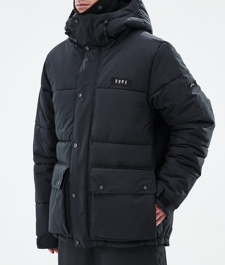 Puffer Full Zip Snowboard Jacket Men Black, Image 7 of 9