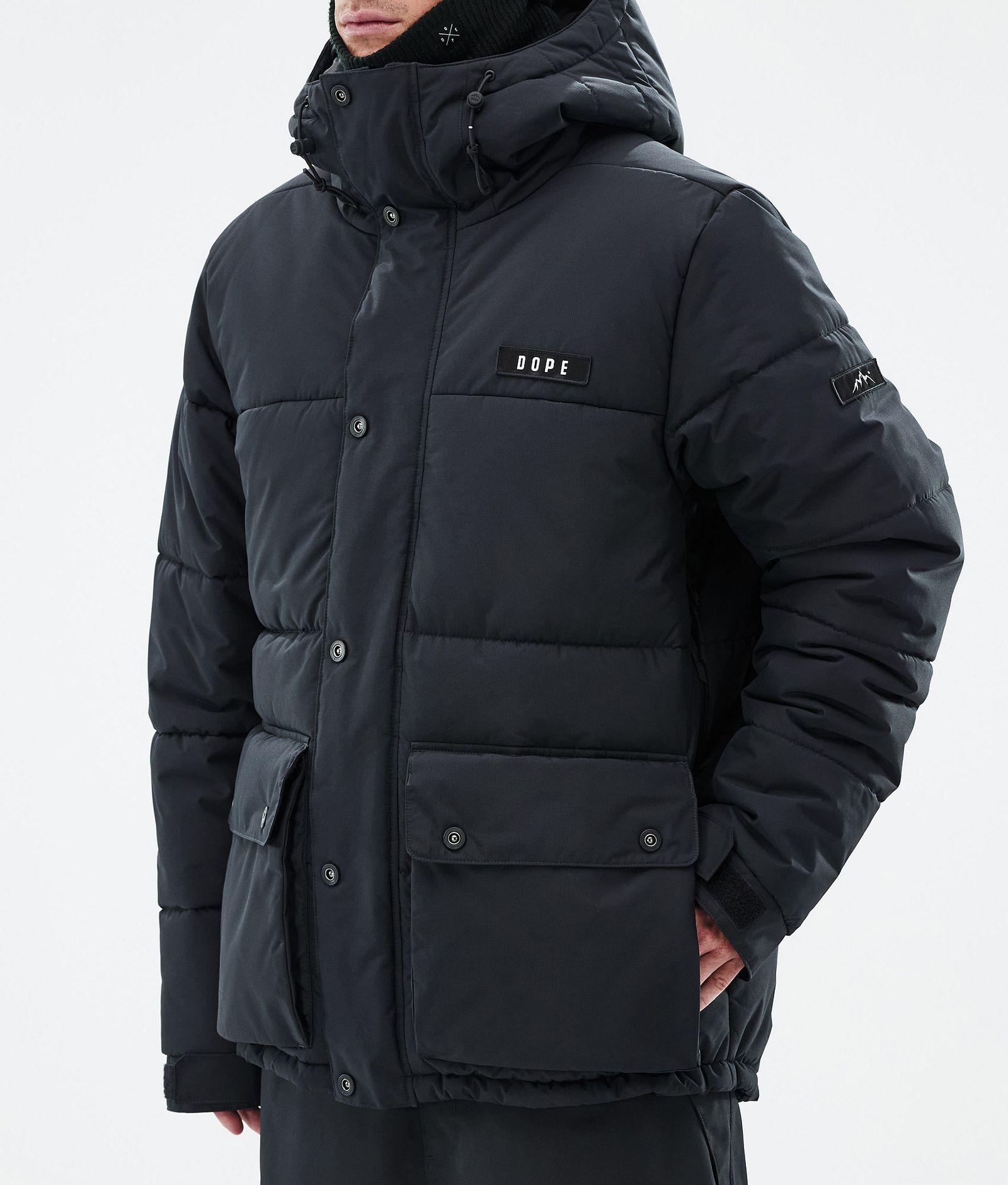 Puffer Full Zip Giacca Snowboard Uomo Black, Immagine 7 di 9