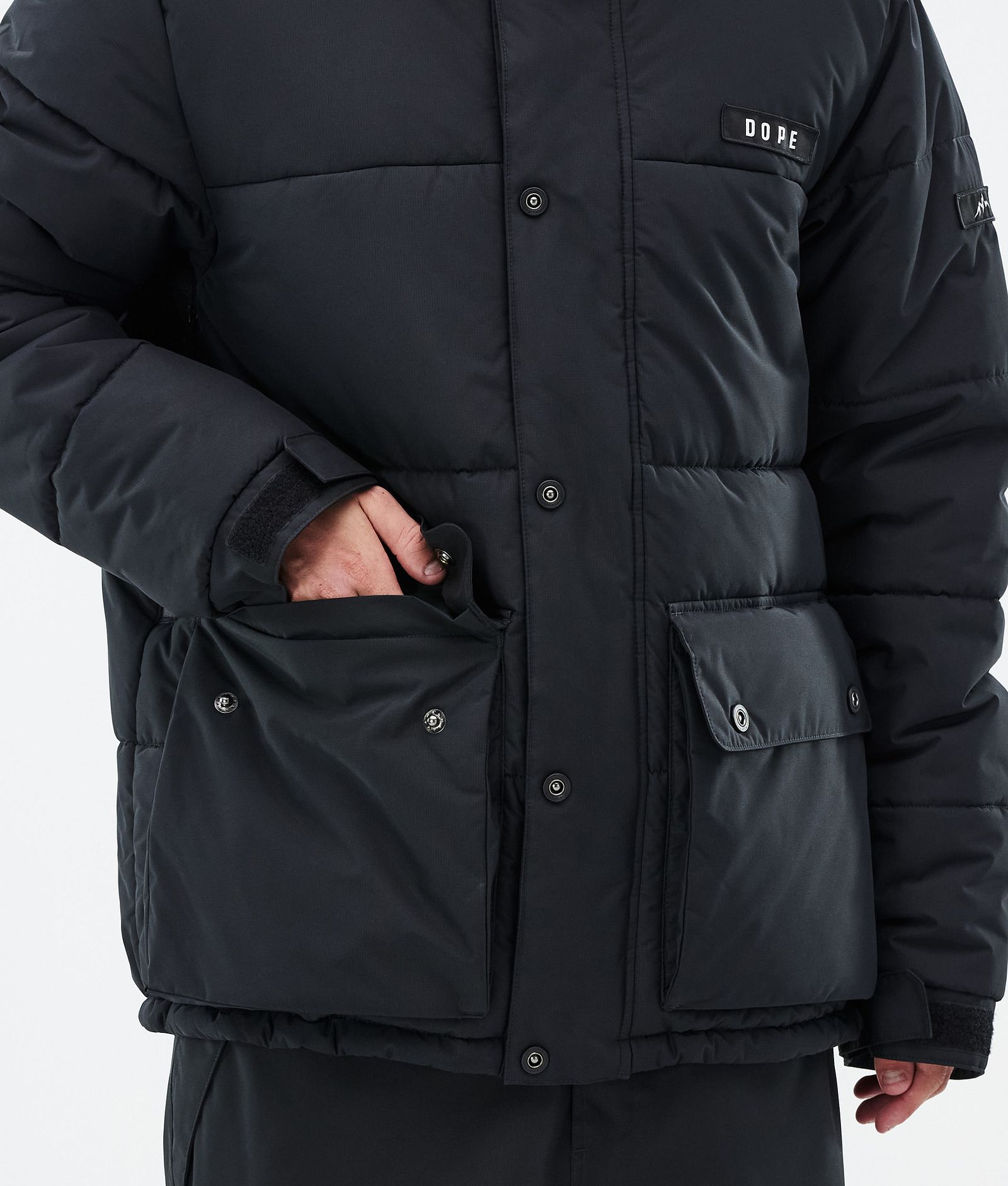 Puffer Full Zip Snowboard Jacket Men Black, Image 8 of 9