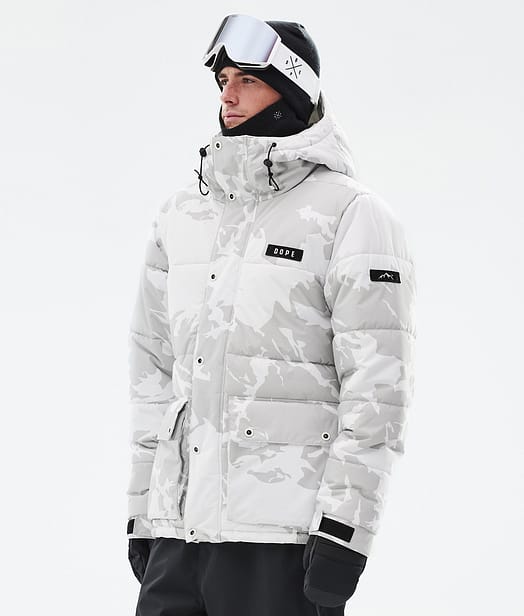 Puffer Full Zip Kurtka Narciarska Mężczyźni Grey Camo