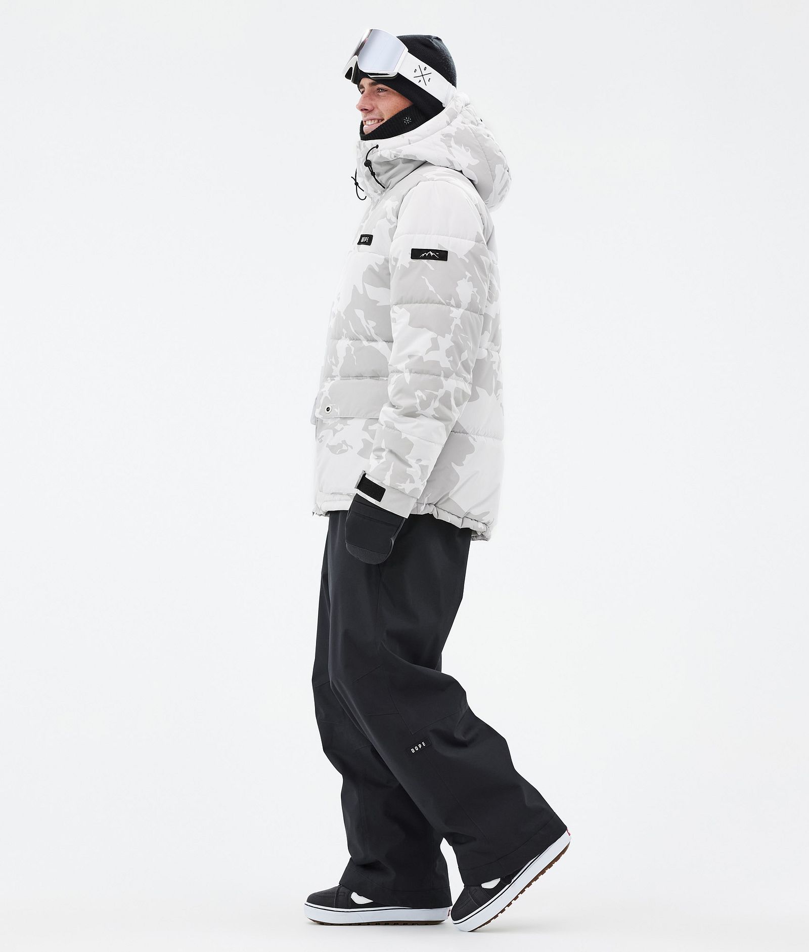 Puffer Full Zip Snowboardjacka Herr Grey Camo, Bild 3 av 9