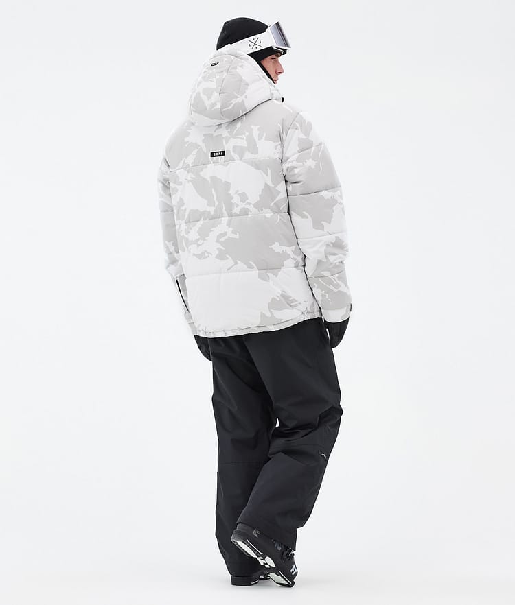 Puffer Full Zip Ski Jacket Men Grey Camo, Image 4 of 9