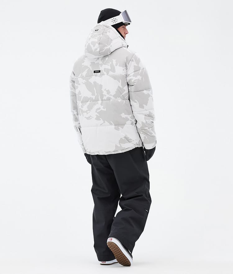 Puffer Full Zip Snowboardjakke Herre Grey Camo Renewed, Bilde 4 av 9