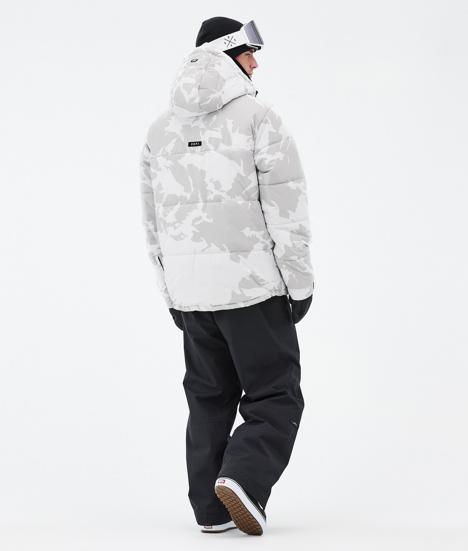 Puffer Full Zip Lumilautailutakki Miehet Grey Camo, Kuva 4 / 9