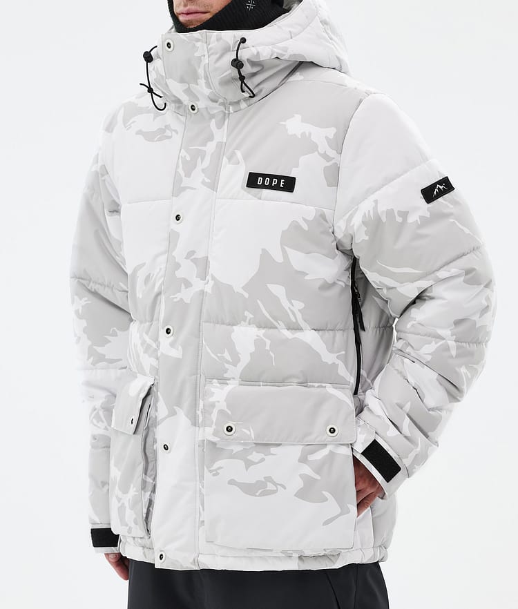 Puffer Full Zip Ski Jacket Men Grey Camo, Image 7 of 9