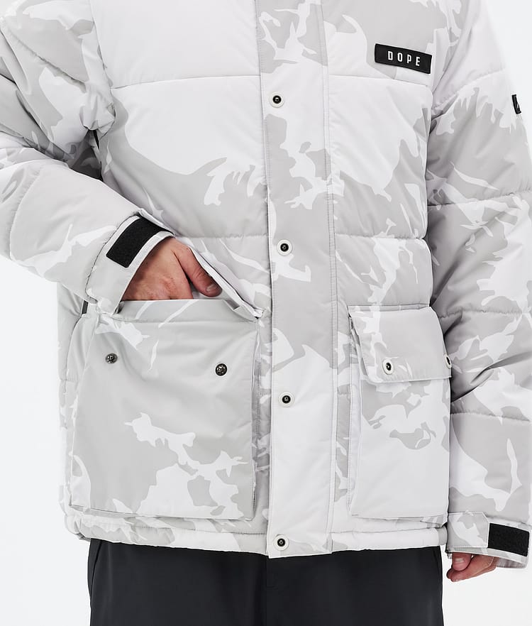 Puffer Full Zip Ski Jacket Men Grey Camo, Image 8 of 9