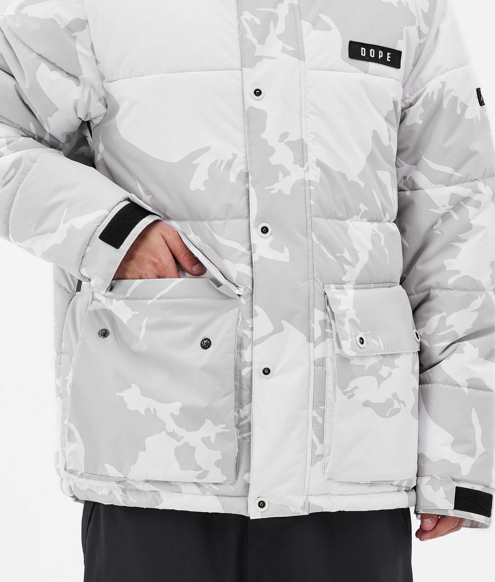 Puffer Full Zip Snowboardjacke Herren Grey Camo, Bild 8 von 9