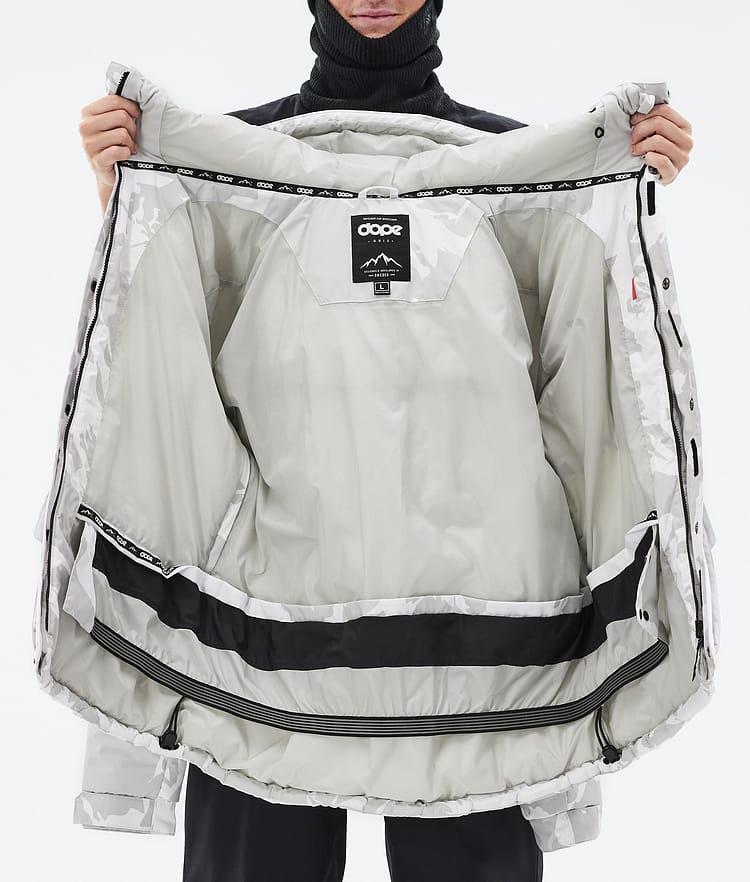 Puffer Full Zip Snowboardjakke Herre Grey Camo Renewed, Bilde 9 av 9