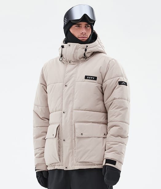 Puffer Full Zip Kurtka Narciarska Mężczyźni Sand