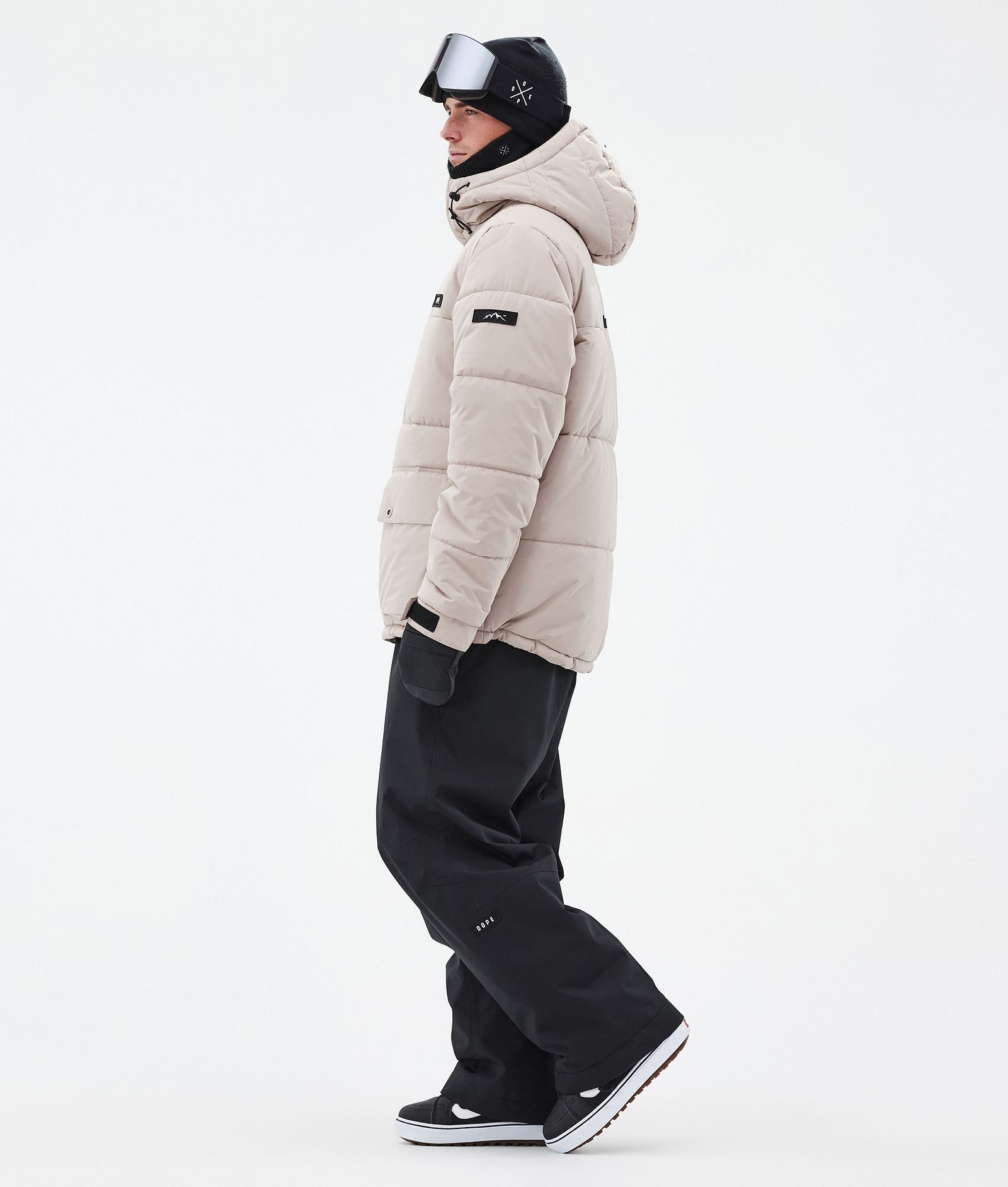 Puffer Full Zip Snowboardjakke Herre Sand Renewed, Bilde 3 av 9