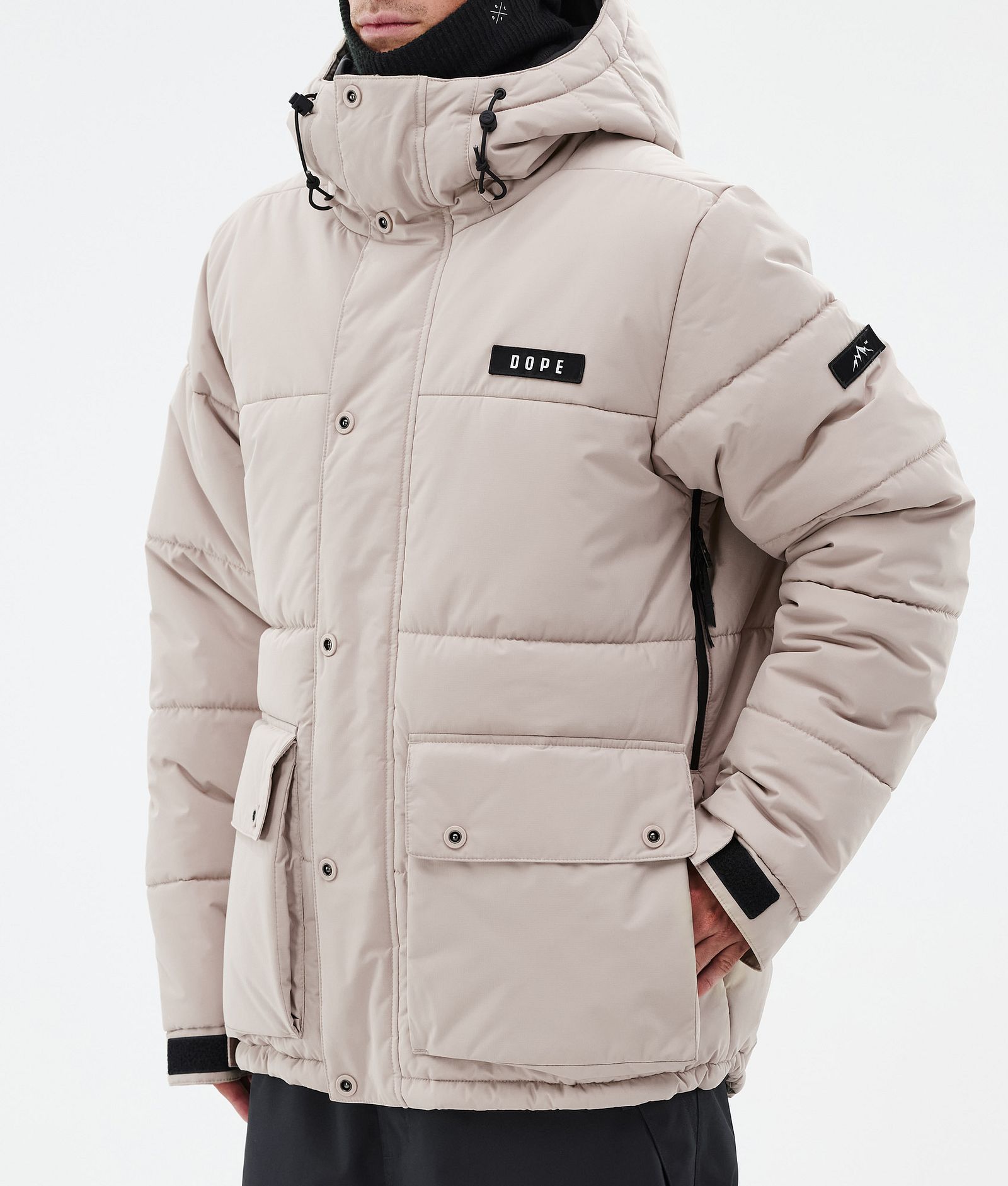 Puffer Full Zip Snowboardjakke Herre Sand, Bilde 7 av 9