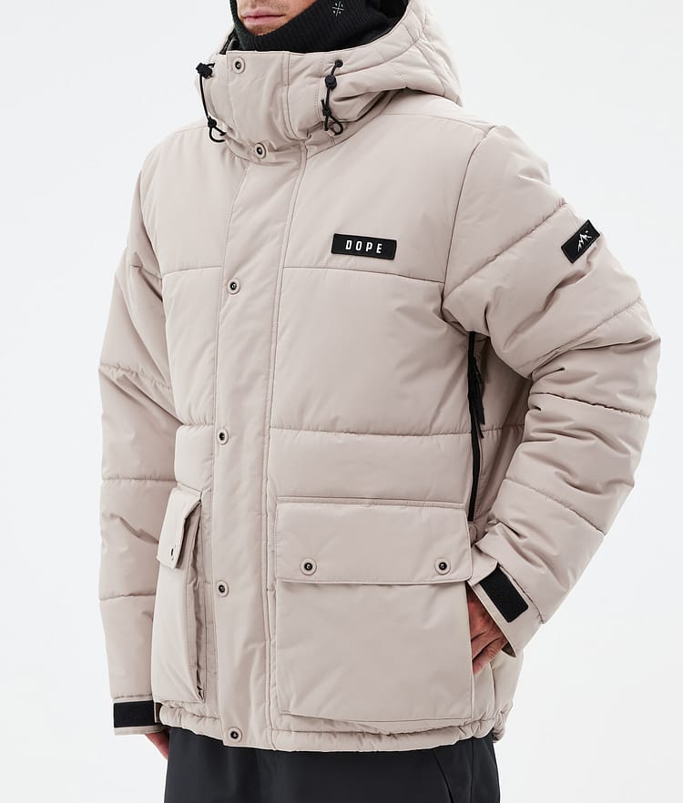 Puffer Full Zip Ski Jacket Men Sand, Image 7 of 9