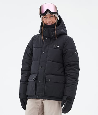 Puffer W Full Zip Snowboardjacke Black