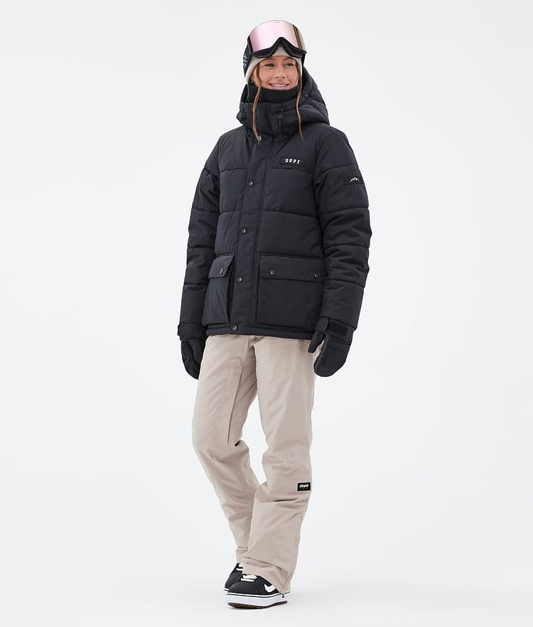 Puffer W Full Zip Kurtka Snowboardowa Kobiety Black, Zdjęcie 2 z 9