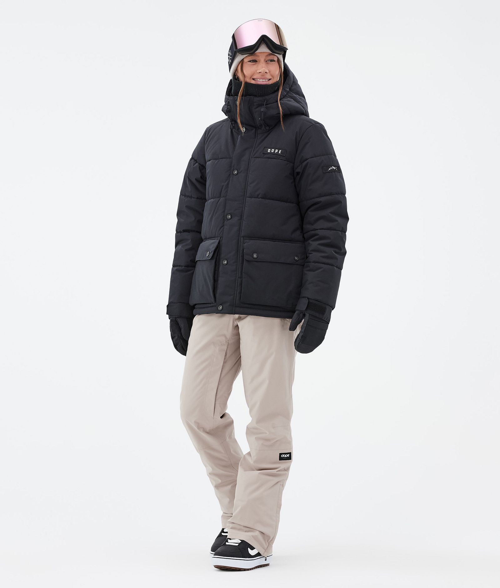 Puffer W Full Zip スノーボードジャケット レディース Black, 画像2 / 9