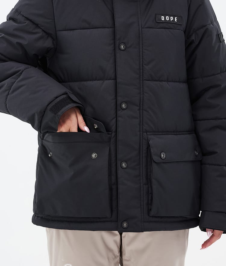 Puffer W Full Zip Laskettelutakki Naiset Black, Kuva 8 / 9