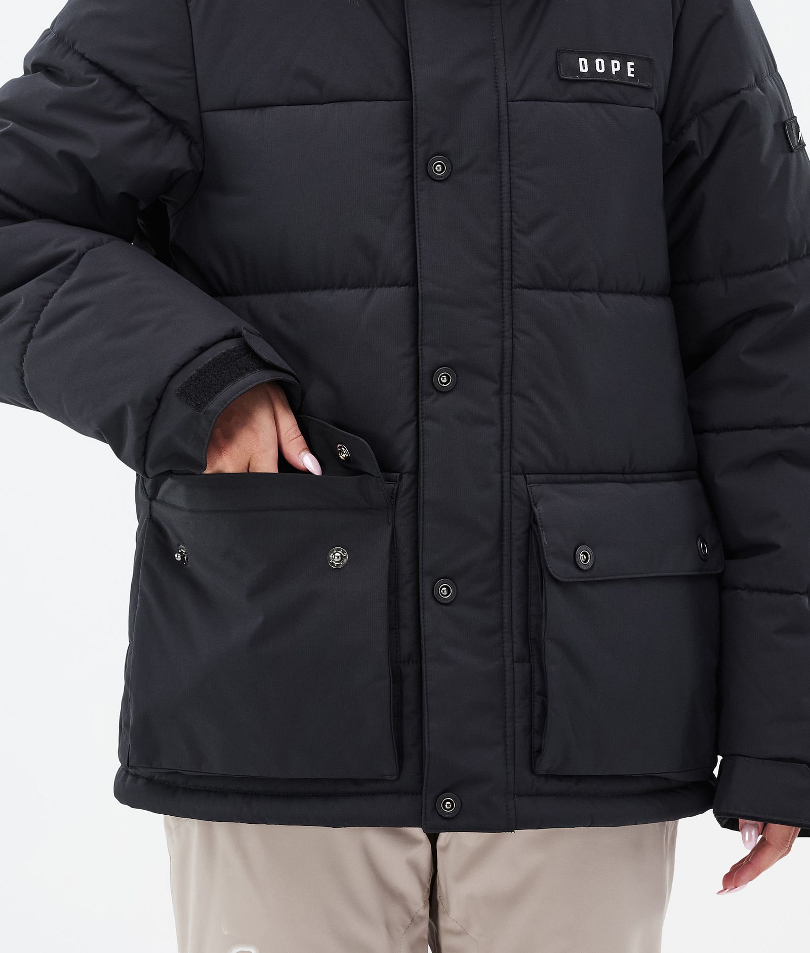 Puffer W Full Zip Manteau Ski Femme Black, Image 8 sur 9