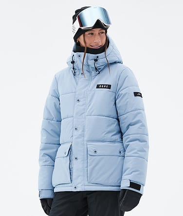 Puffer W Full Zip Veste Snowboard Light Blue