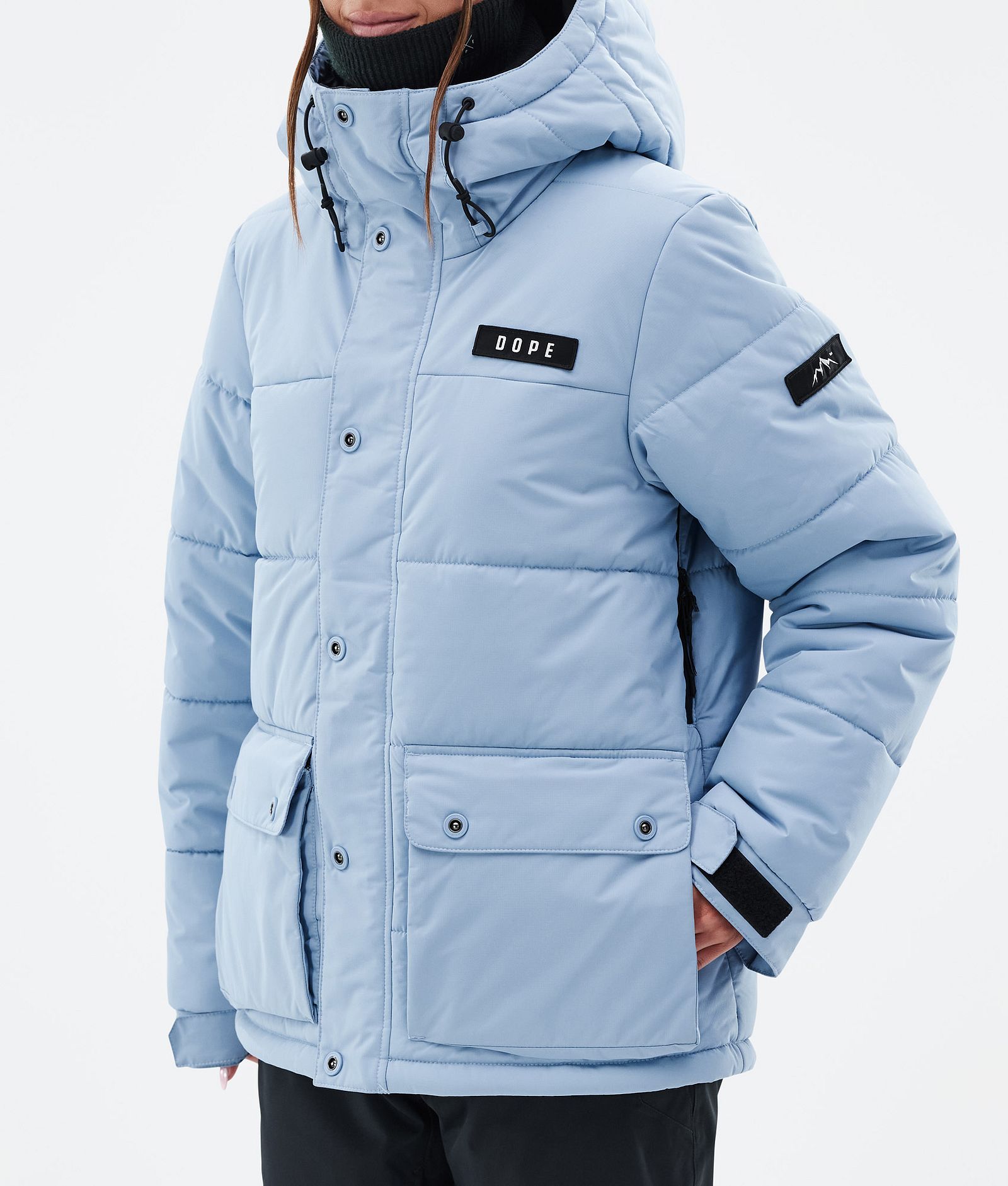 Puffer W Full Zip Giacca Snowboard Donna Light Blue, Immagine 7 di 9