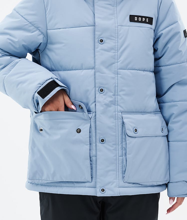 Puffer W Full Zip Lumilautailutakki Naiset Light Blue, Kuva 8 / 9