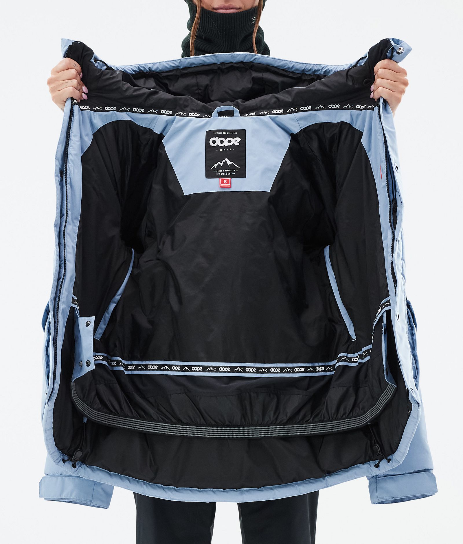 Puffer W Full Zip Snowboardjakke Dame Light Blue, Bilde 9 av 9