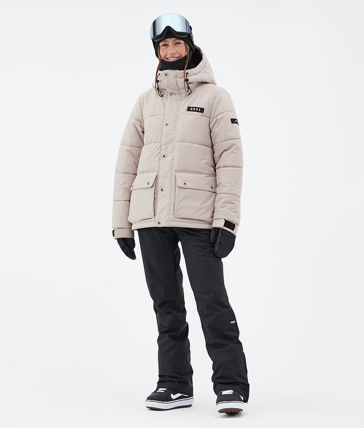 Puffer W Full Zip Snowboard Jacket Women Sand, Image 2 of 9