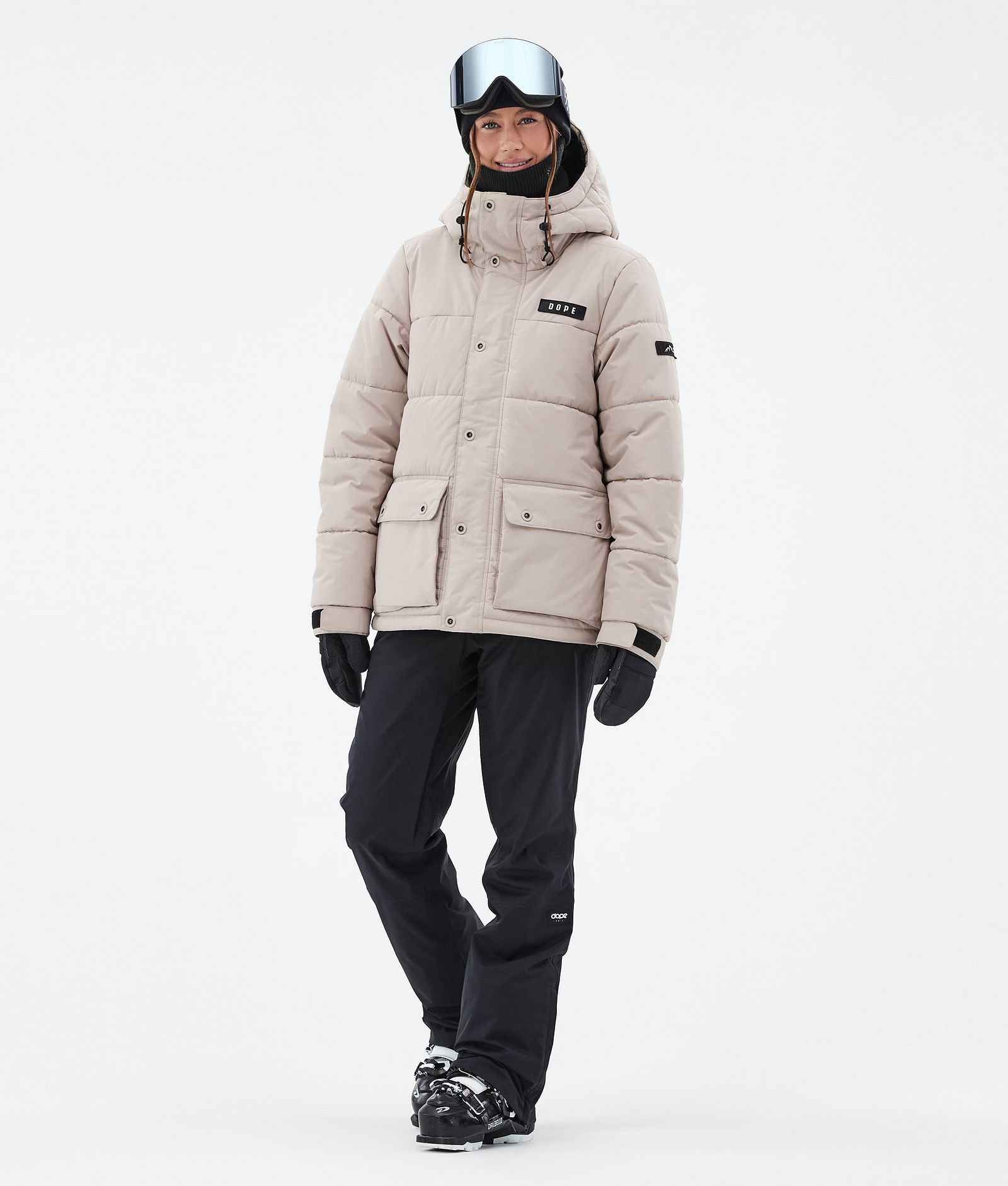 Puffer W Full Zip Manteau Ski Femme Sand, Image 2 sur 9