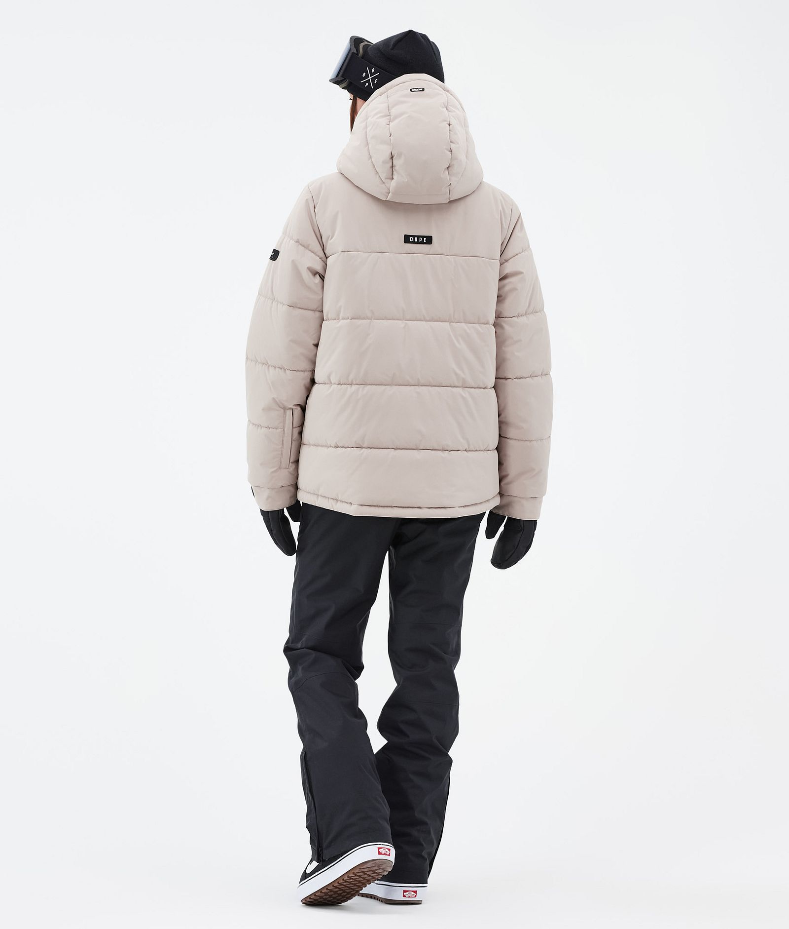 Puffer W Full Zip Snowboardjakke Dame Sand, Bilde 4 av 9